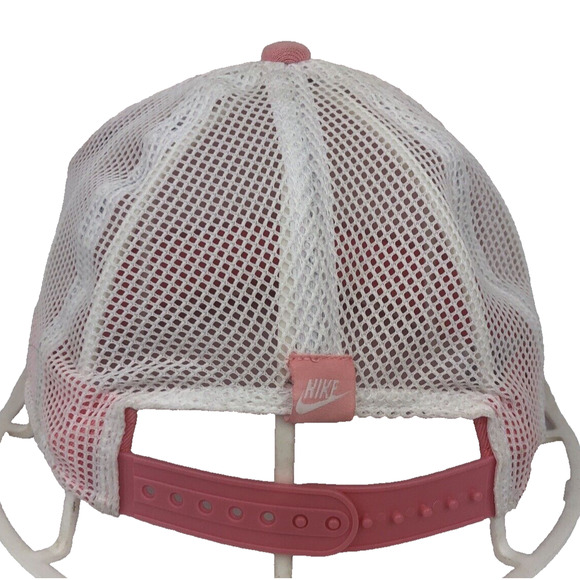 Vintage Nike Snapback Truckers Hat Mesh Back Block Letters Pink Cap #56323 Nice - Picture 3 of 12